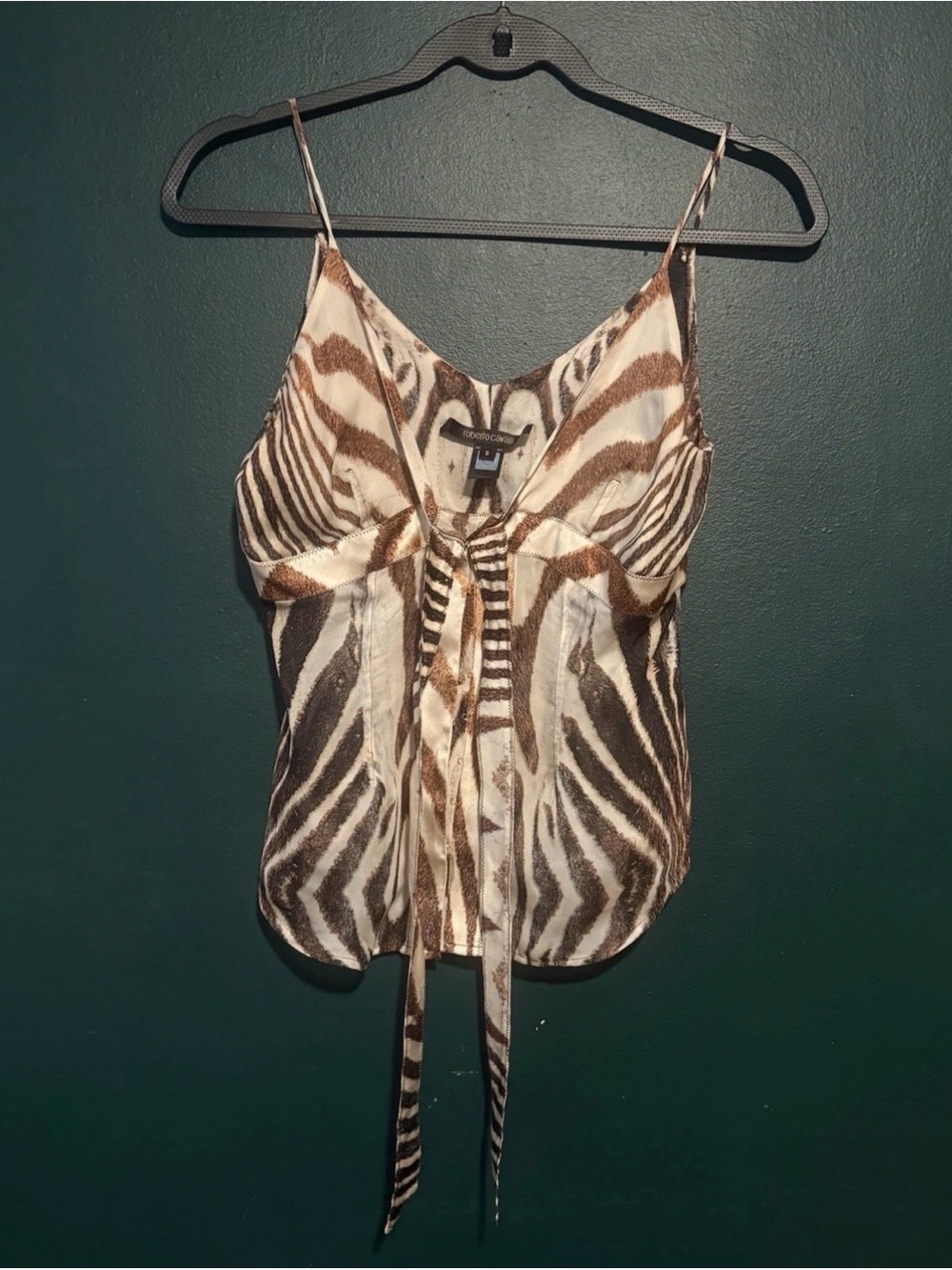 Roberto Cavalli Vintage Tank Cami zebra Y2K